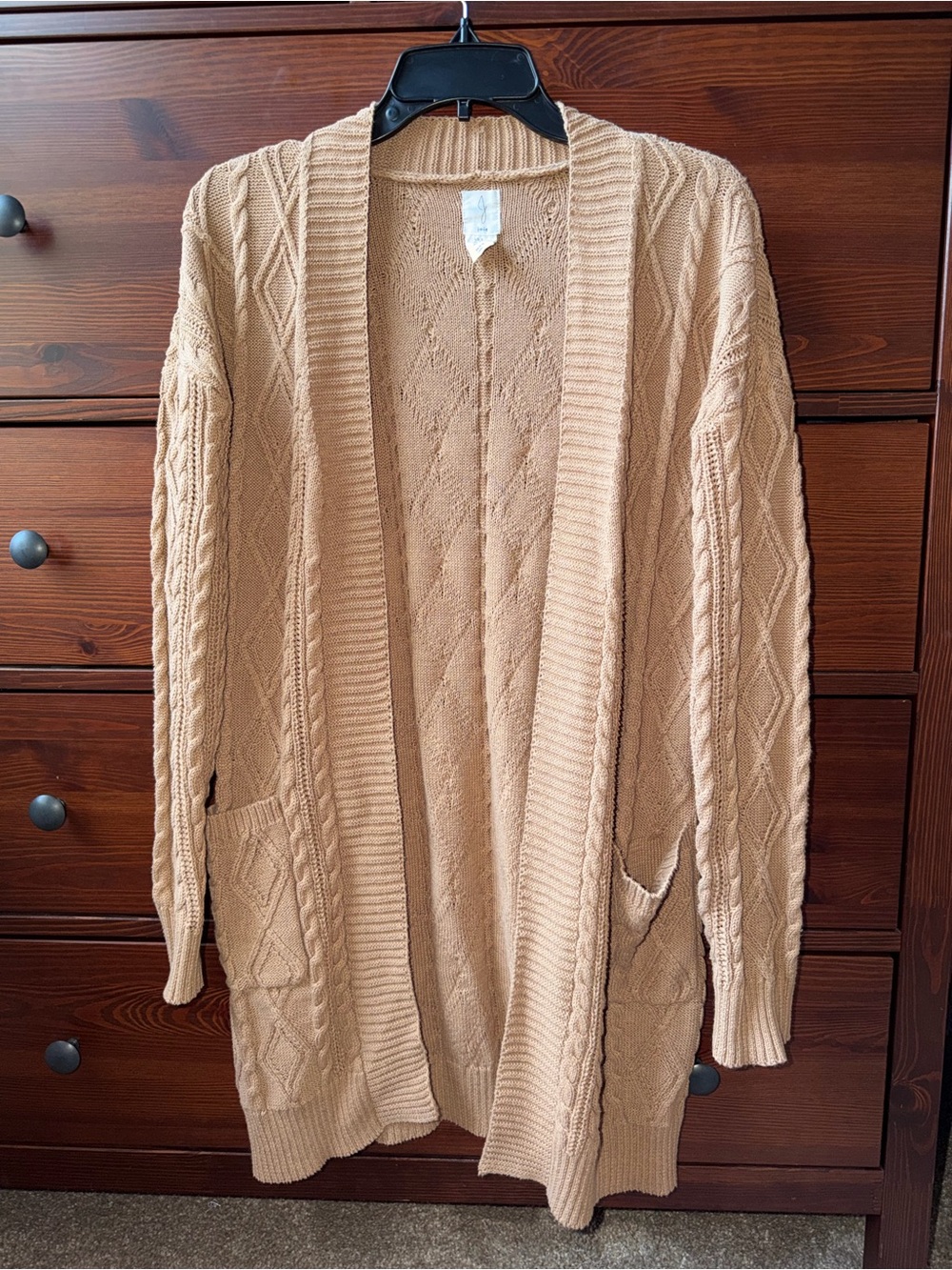Joie Cable Stitch Longline Open Front Cardigan
